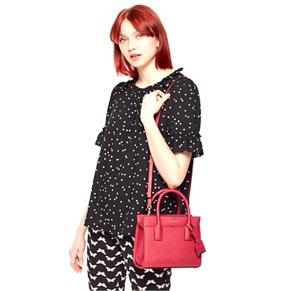 GUC Kate spade | Cameron Street Mini Candace Satchel Crossbody, Burgundy - Picture 14 of 16